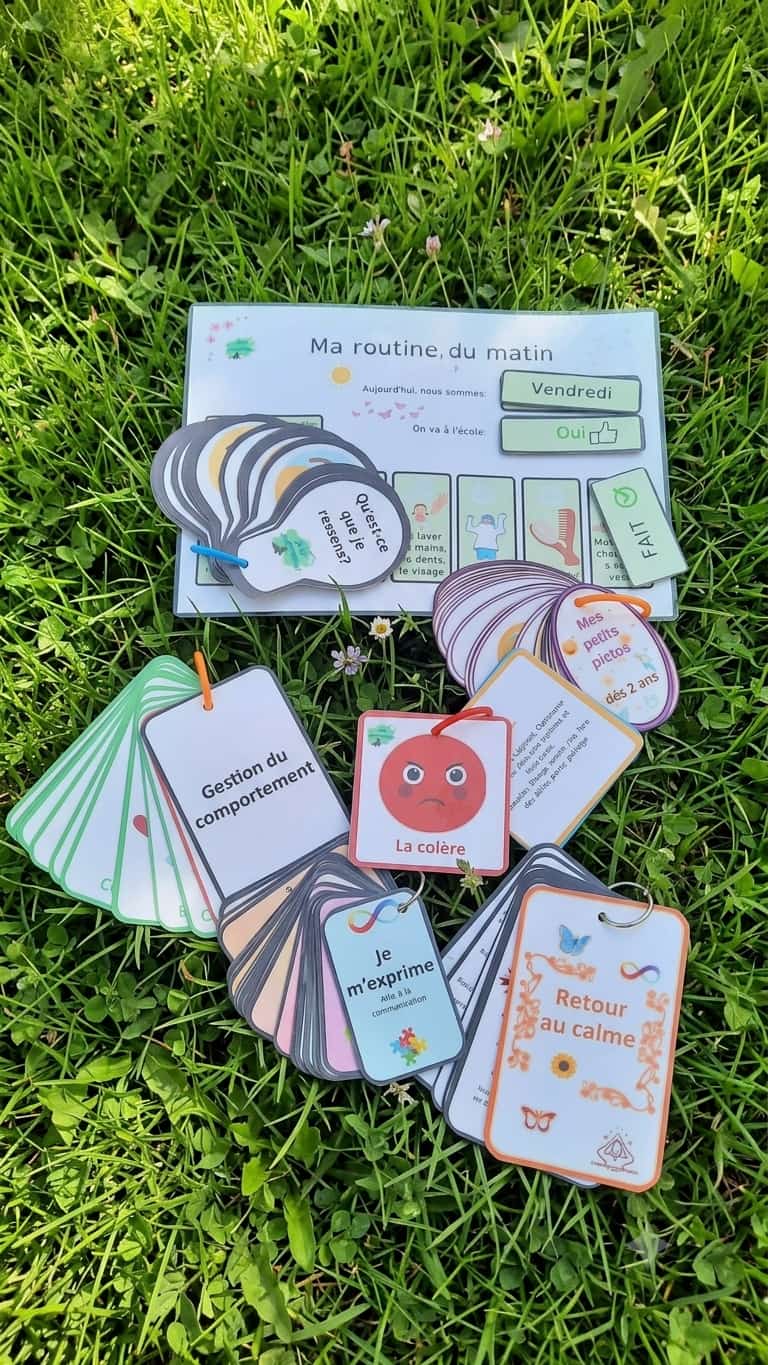 Pack 4 Régulation Émotionnelle et Routines – matériel pédagogique autisme TSA TDAH pictogrammes CAA communication alternative trousseau émotions retour au calme routines matin soir inclusion ULIS AESH